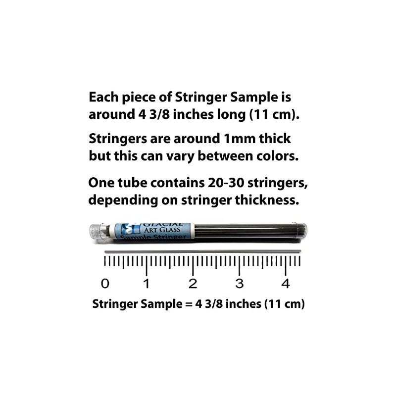 Black Opal COE 90 Stringer Sample - 4.375" Long Bullseye