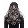 Bozidol Mantilla Triangular Embroidered Virgin Mary Sunflower Veil - Black