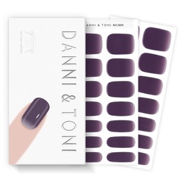 DANNI & TONI Semi Cured Gel Nail Strips Mulberry Purple Deep Violet Gel Nail Wraps Gift for Woman |Mist Mauve