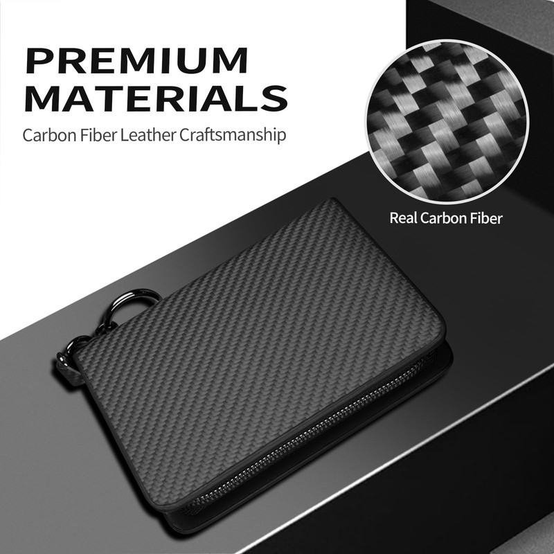 T-carbon Credit Card Holder with ZIpper 24 Card Slots
