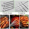 FZYCOM Camping Grill with 5 Pieces Meat Fork, Folding Grill,