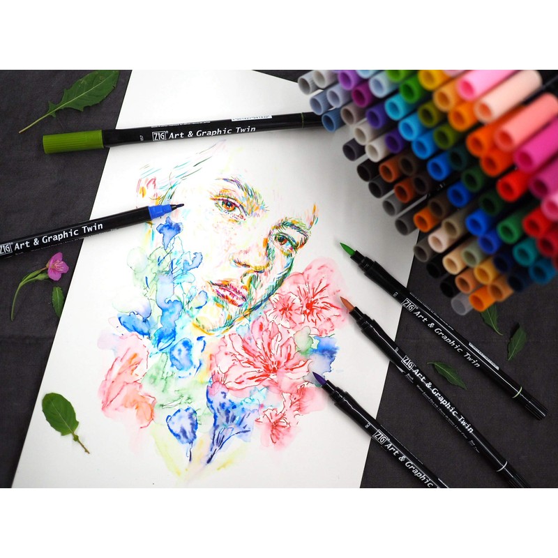 Kuretake ZIG Art & Graphic Twin Marker 12 Colors BASIC