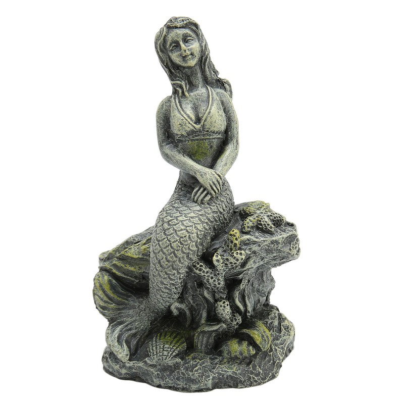 Aquarium Mermaid Statue Safe Resin Beautiful Fish Tank Mermaid Decor