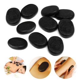 Groupcow 10Pcs Hot Massage Stones Heated Warmer Rocks for Spa 2.4" x 3.1" inch
