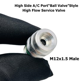 Air Conditioning Service Valve M12x1.5 Male High Side A/C Charge Port Valve Includes Caps Aftermarket Replacement For MT0105, 800-955, 59946, GM 52458184, 15-5438 (Pack of 2)