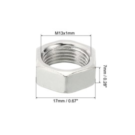PATIKIL M13x1.0 Steel Hex Nuts, 10 Pack Metric Thread Zinc Plated Finished Hardware Nuts Screw Bolt Fasteners for Lamps Machinery Repair 7mm Height
