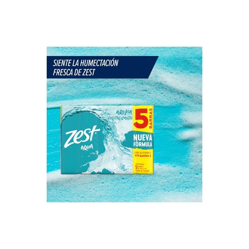 Zest Pack de 5 Jabones en Barra Aqua, 5 x
