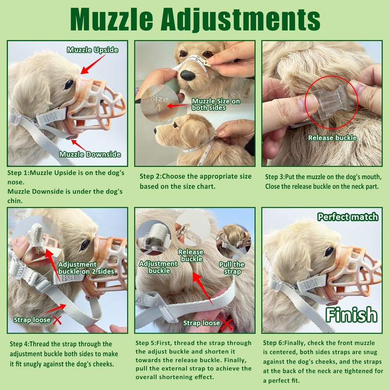 Dog Muzzle, Basket Muzzle Anti Biting Chewing, Sturdy Lightweight Allows