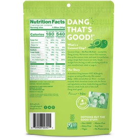 Dang Toasted Coconut Chips | Original | 12 Pack | Vegan, Gluten Free, Non GMO, Healthy Snacks Made with Whole Foods | 3.17 Oz Resealable Bags