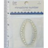 Love Nicole Number 0 Rhinestone Sticker 2"  Clear Silver Glitter Scrapbook Monogram Bling