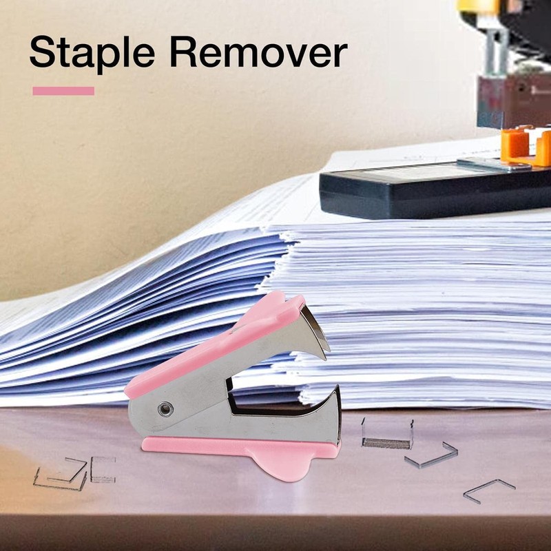 Pink Stapler Removal Tool, Staple Puller, Modern Plastic Stapler Remover