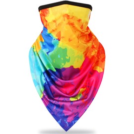 Bandana Neck Gaiter with Ear Loops Balaclava Face Scarf Mask Quick-Dry Half Masks for Women Men - Dustproof & UV Sun Protection & Breathable（Bright Color）