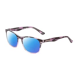 Calabria Shawn Polarized BiFocal Sunglass 1.25 Crystal Purple Marble Blue Mirror Women Designer Bi-Focal Sun Glasses Readers