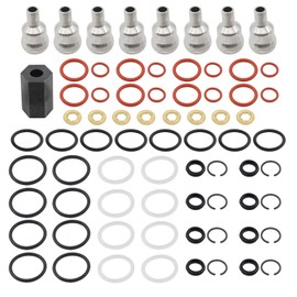 DriveFix Oil Rail Leak Repair Kit w/Tool O-rings & Injector Seals for Ford 6.0L Powerstroke 2003-2010 E-350 E-450 F-250 F-350 F-450 F-550 Super Duty F-650 F-750