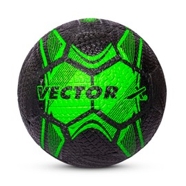 Vector X Street Soccer Football (Green,Black/Size-5) | Material- Moulded rubber | All Surface | High Bounce | High Speed ​| Rubberized Outer core | High Air Retention Bladder | 32 Panel | Training