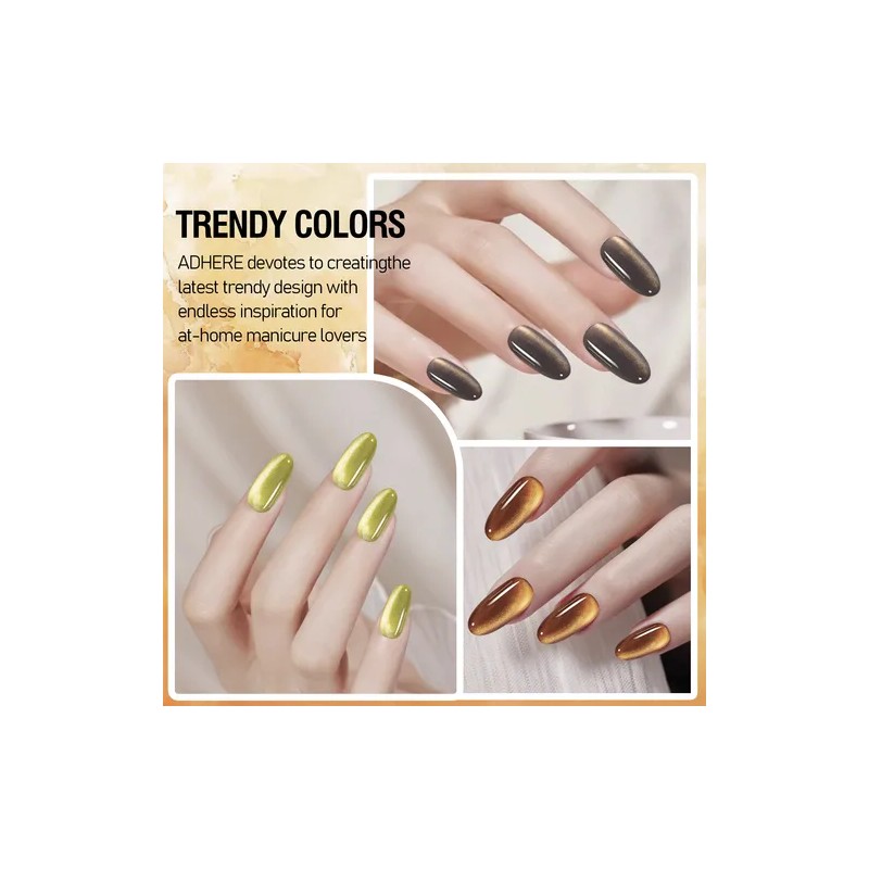 Esmaltes Uñas Gel Efecto Ojo Gato 12 Ml+liman, 7 Unidades