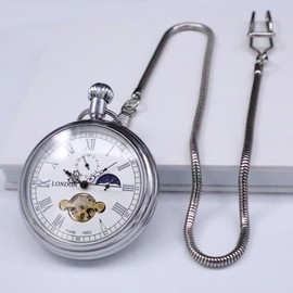 VIGOROSO Men's Vintage Full Copper Hand-Wind Mechanical Pocket Watch for Men Tourbillon Watches for Dad