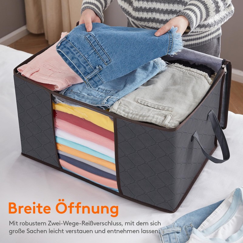 Lifewit Pack of 3 Storage Bags, Storage Box with Lid,