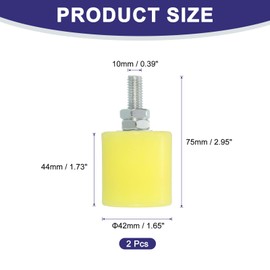 sourcing map 2Pcs Slide Gate Guide Roller, 1.7" Nylon Rollers Gate Support Assembly, Universal Door Pulley Wheels for Sliding Rolling Gate, Electric Door, Yellow