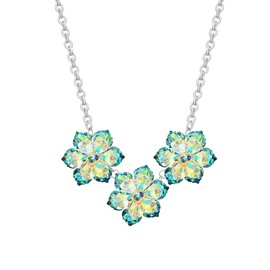 Beryohz Collar con colgante de flor de vidrio para mujer, Sin piedra preciosa