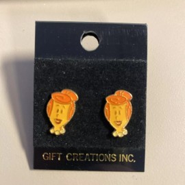 Unbranded Wilma Vintage Enamel Stud Earrings The Flintstones Hanna Barbera Jewelry