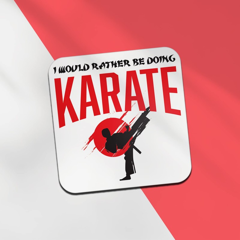 Square Single Coaster - Rather Be Doing Karate Boys Men