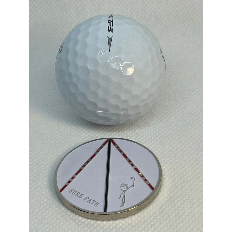 Golf Putting Aid - The Sure Path Ball-Marker (Alignment with