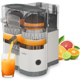 SUNVIVIPRO Dual-Head Electric Citrus Juicer, Plug-in Model Juicer Machine with Cleaning Brush, Portable Lemon Squeezer for Fresh Orange, Lemon, Lime, Kiwi, Grapefruit, Easy to Clean&Use