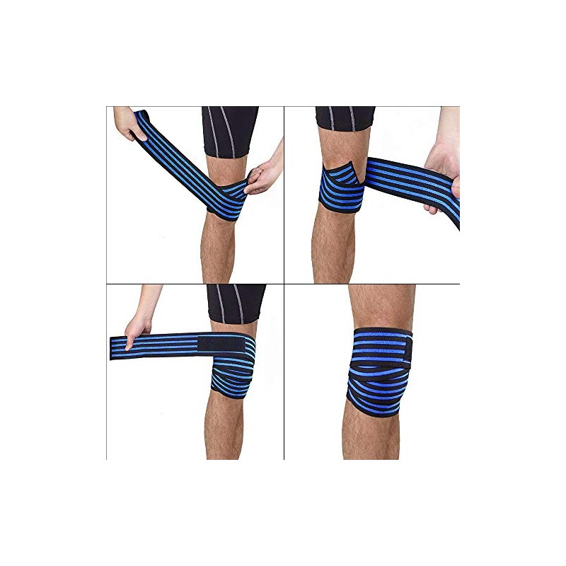 TOSKOU Protector de Rodillera, 2Pack Wraps para Rodilla, Ajustable Transpirable
