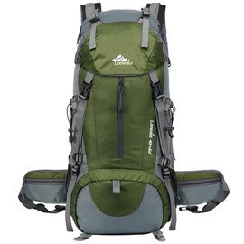 Loowoko 50L Hiking Backpack with Rain Cover - Lightweight & Waterproof Camping Essentials Bag for All - Color: Army Green