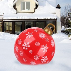 GLAITC Christmas Baubles, 60cm Christmas Inflatable Ball Christmas Blow Up Ball Ornaments Christmas Balls Decoration Xmas Hanging Balls for Christmas Party Gift Holiday Outdoor Yard Festival Decor