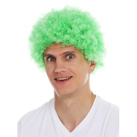 WIG ME UP WIG ME UP - MMAM-9M-K427 Perücke Karneval Herren Damen Clown grün kurzer Afro kraus gelockt Krauskopf