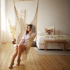 speecheese Reindeer with Christmas Baubles Cushion with Linen Look Christmas Cushion with Linen Look with Funny Reindeer Face, Festive Red Nose and Antlers - Decoration for a Happy