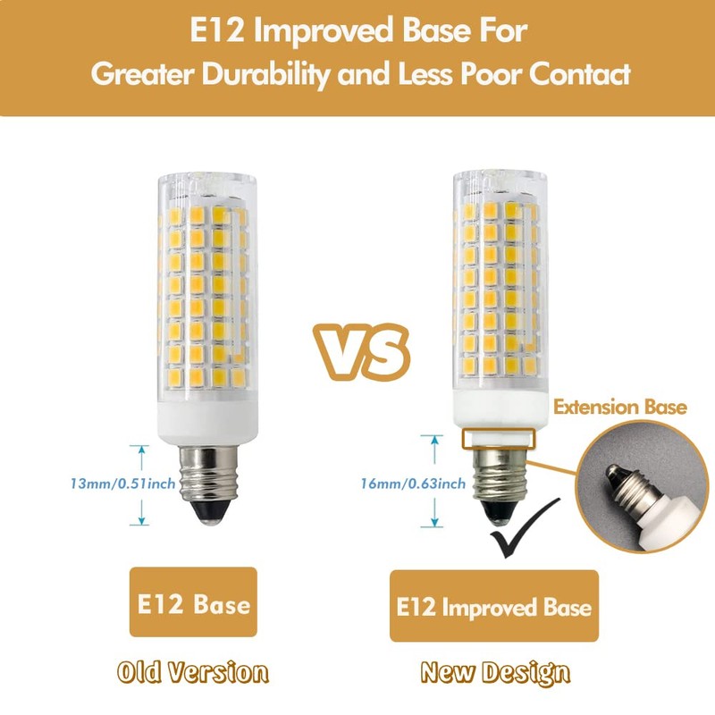 HXWY E12 LED Bulb 7W Equivalent to 75W Halogen, Dimmable