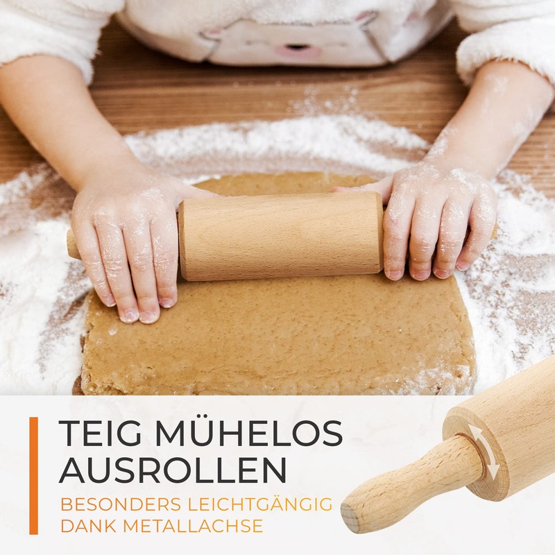 TIMELEOS Small Rolling Pin - Small Rolling Pin - Children's