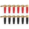 JUZITAO 6 Pairs 4mm Speaker Banana Plugs Right Angle 24k