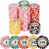 LUOBAO Premium Numbered Poker Chips for Card Board Game,Professional Clay