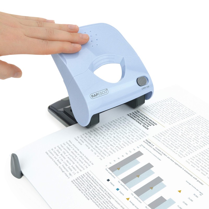 Rapesco 1528 X5-40ps 2-Hole Punch, 40 Sheets Punching Capacity, Light