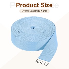 sourcing map 10 Yards Nylon Webbing Strap, 1 3/8-inch(38mm) Flat Webbing Straps Nylon Heavy Duty Webbing Strap for Luggage Strap Backpack Repairing DIY Crafting, Sky Blue