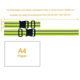 GOGO High Visibility Reflective Running Belt, Reflective Tapes for Cycling Walking Marathon Neon Green