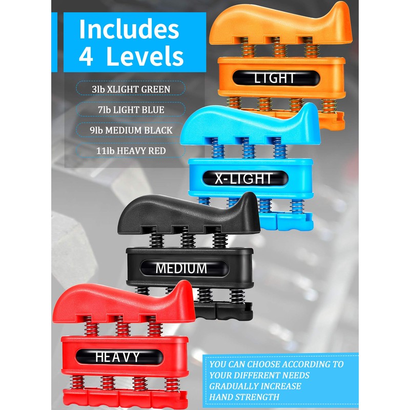 4 Pieces Finger Strengthener Hand Exerciser Spring Exerciser Finger Practice