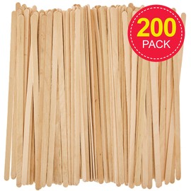 Baker Ross FN235 Slimline Wooden Craft Sticks - Pack of 200, Lollipop Sticks for Crafts, Multipurpose Popsicle Sticks