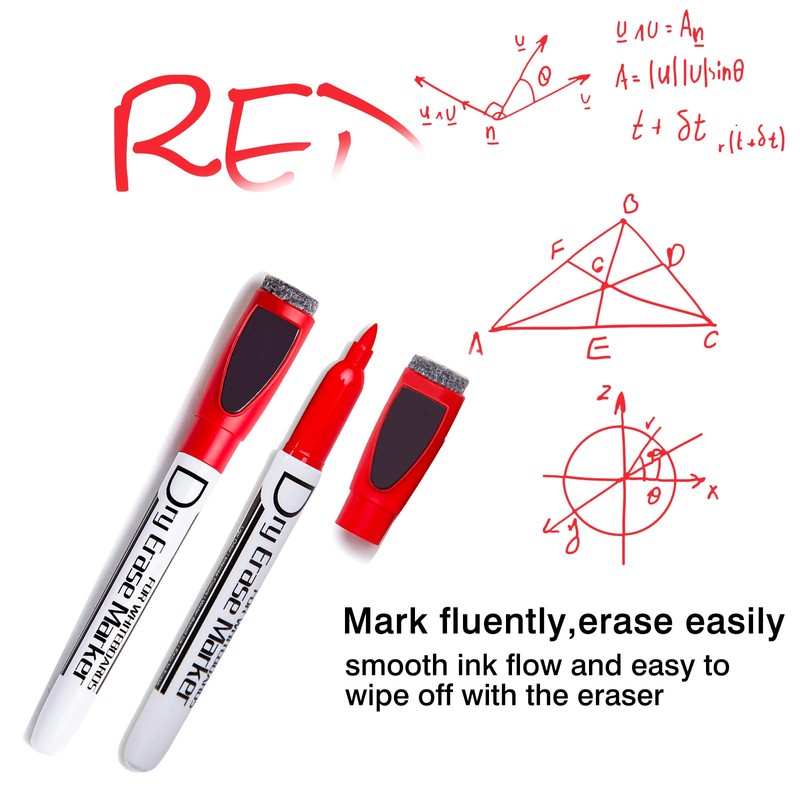 Magnetic Whiteboard pens with Eraser, Whiteboard Markers Assorted Colours Fine