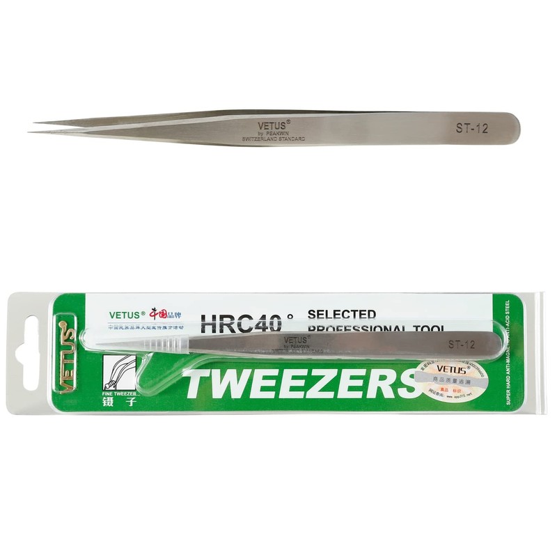 P-Beauty Cosmetic Accessories Vetus Eyelash Tweezers for Eyelash Extension ST-12,