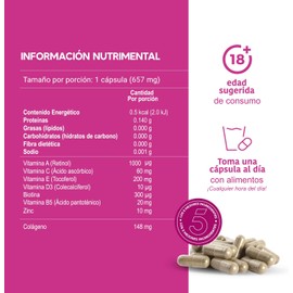 LIFEED Biotina, Colageno Hidrolizado Puro, Vitamina E, Vitamina B5 y Zinc | Suplemento Multivitaminico Mujer y Hombre | Cabello, Piel y Uñas | 120 Cápsulas | Vitaminas para el Cabello