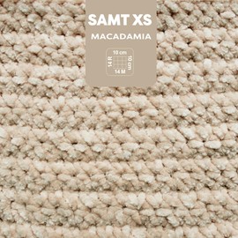 myboshi Samt XS, flauschiges, zartes Chenillegarn, Flauschwolle zum Häkeln und Stricken, für Mini-Amigurumi und Bekleidung, 50g, Ll 90m, Beige (Macadamia) 4 Knäuel