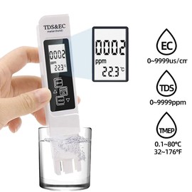 Gasea 3-in-1 Water Quality Test Meter, TDS EC and Temperature Tester Meter Testing Tool for Drinking Water Aquarium Fishing Swimming Pools