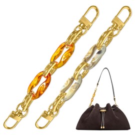 TEAONE Bag Extension Chain, 2 PCS Purse Strap Extenders for Handbag, Shoulder Bag Accessories (2 Colors, 16cm/6.3in)