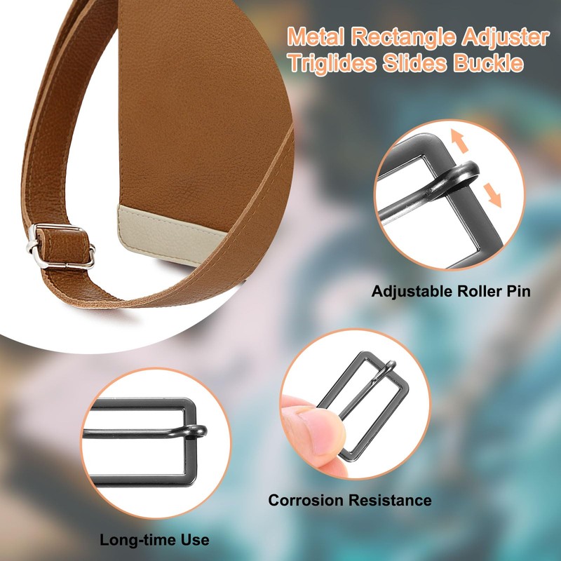 sourcing map Slide Buckle, 8Pcs 1 4/7" - Zinc Alloy