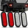 Nilight 6Inch Oval Trailer Tail Light 4PCS White Red 24LED